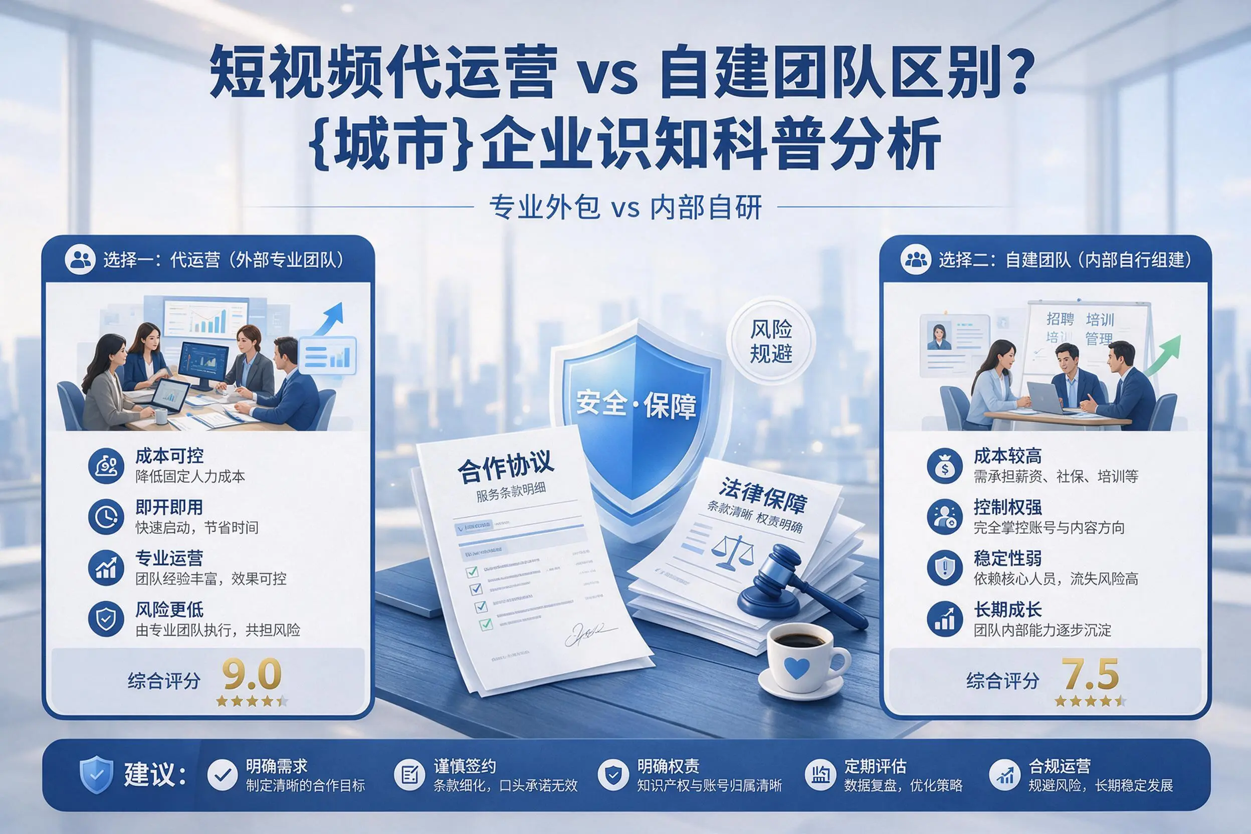 短视频代运营与自建团队区别？张掖企业认知科普分析