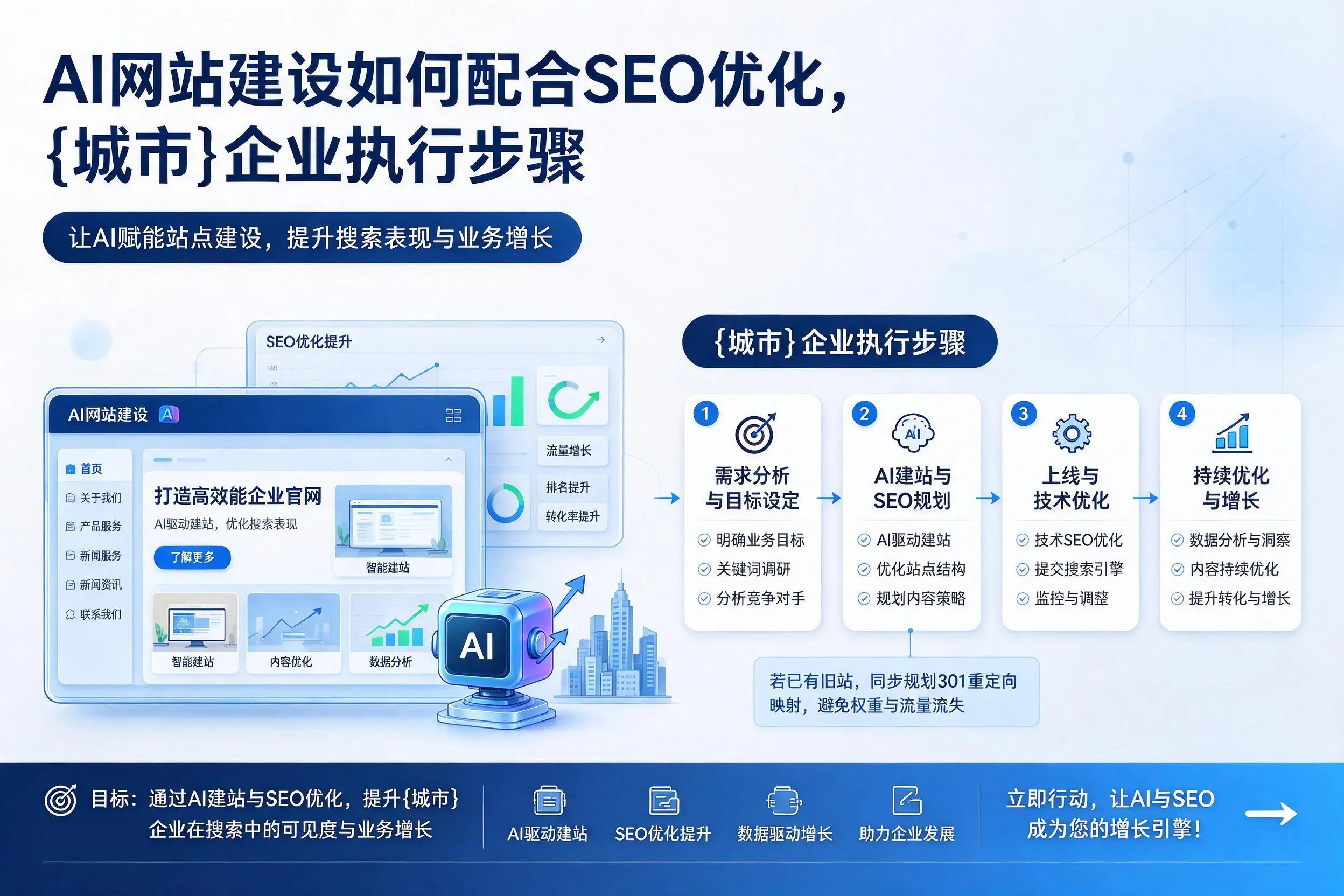 AI网站建设如何配合SEO优化，张掖企业执行步骤