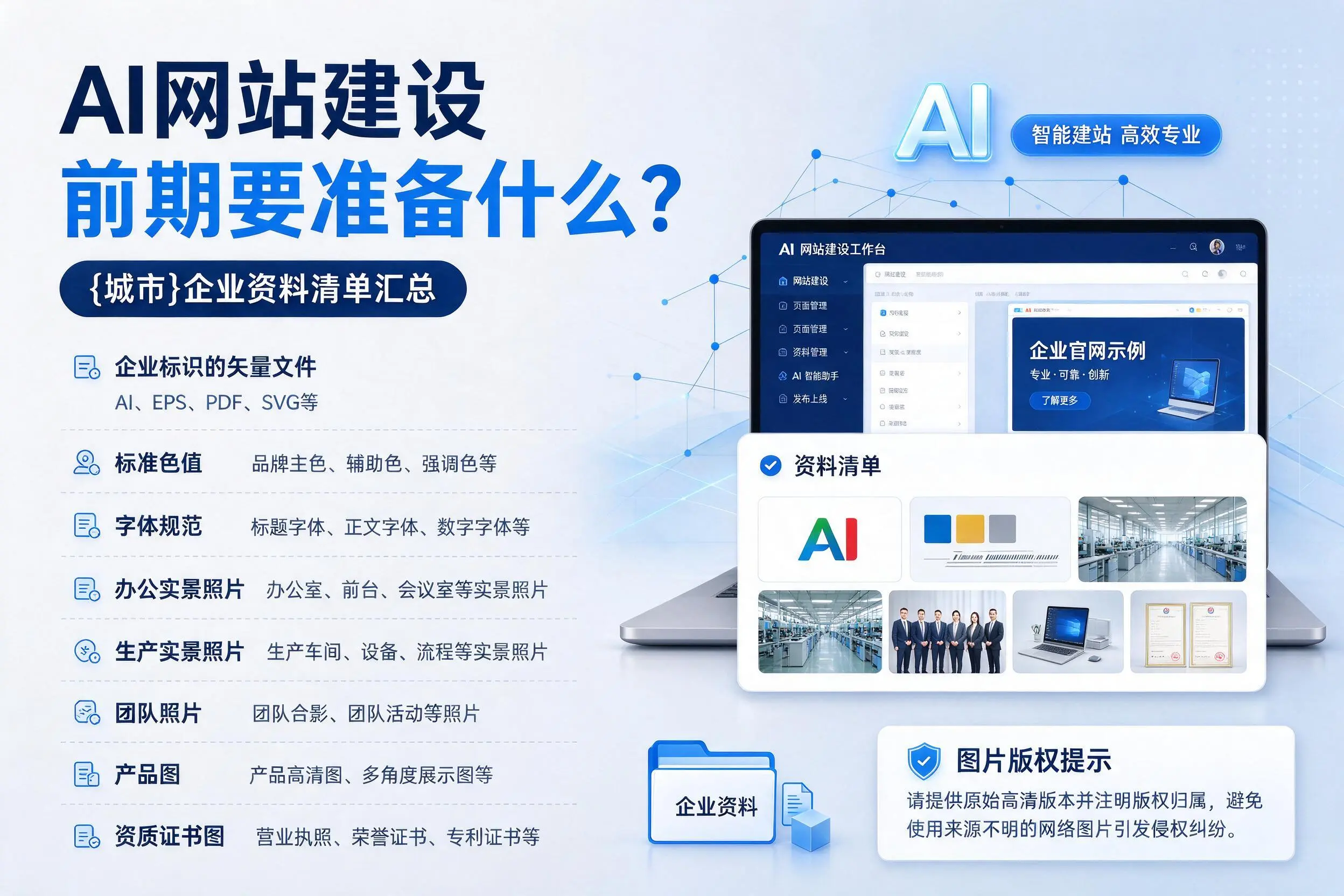 AI网站建设前期要准备什么?张掖企业资料清单汇总